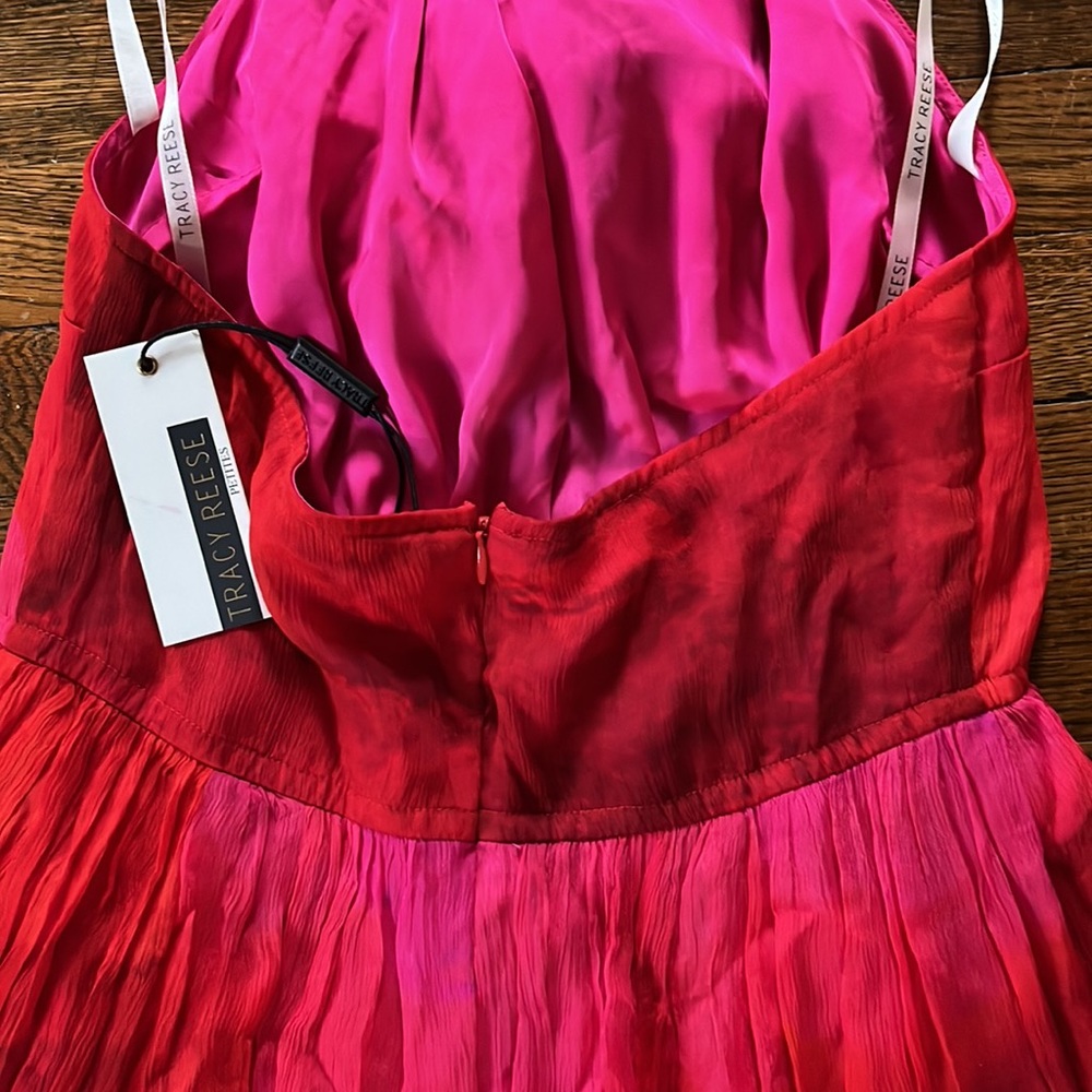 TRACY REESE Anthropologie Cascade Halter Dress Red Ombré - Picture 9 of 13
